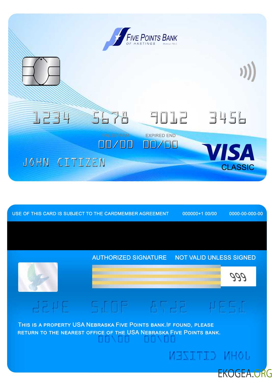 Carte visa classique USA Nebraska Five Points Bank